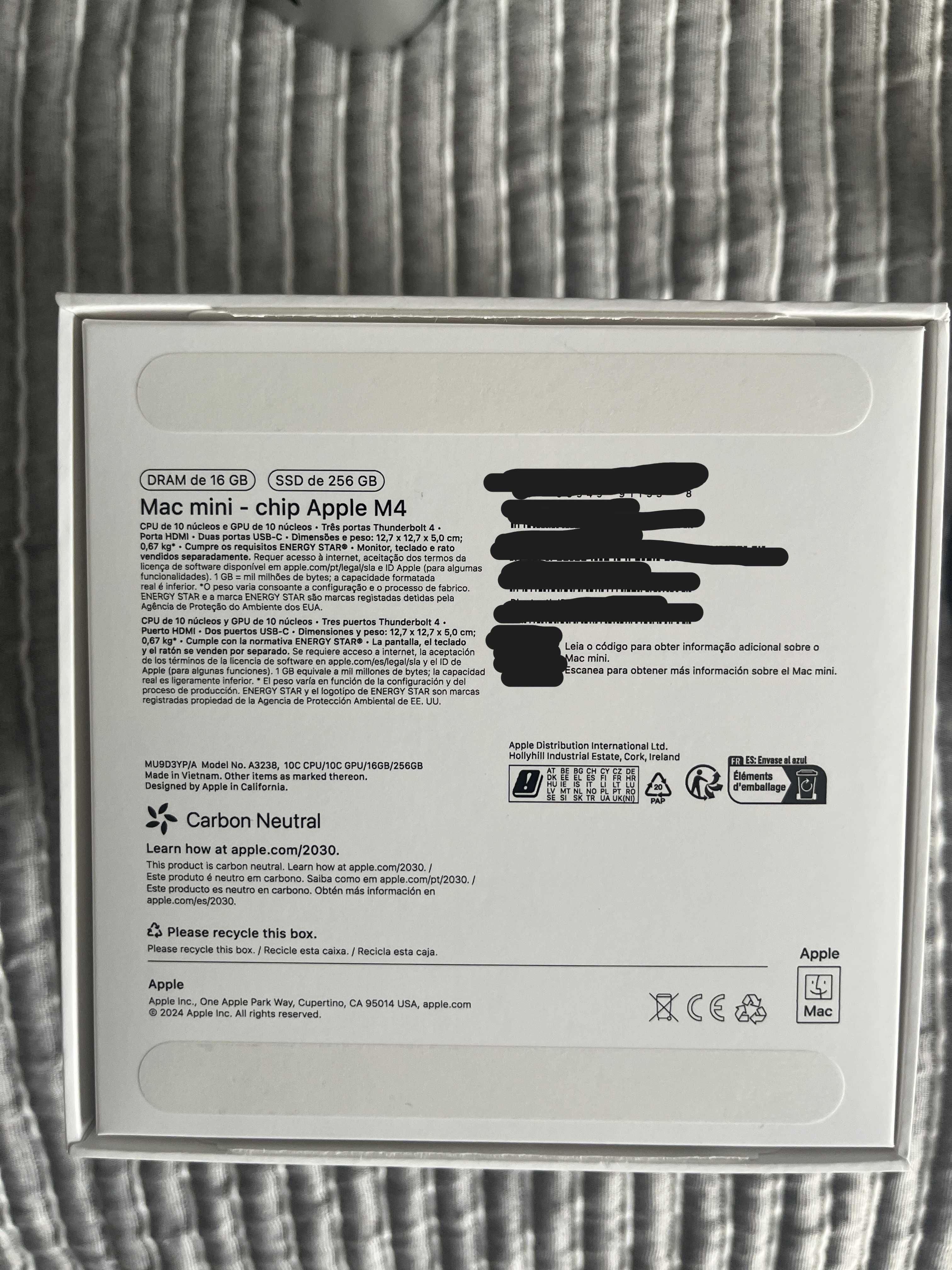Mac Mini M4 - 16GB RAM; 256GB SSD