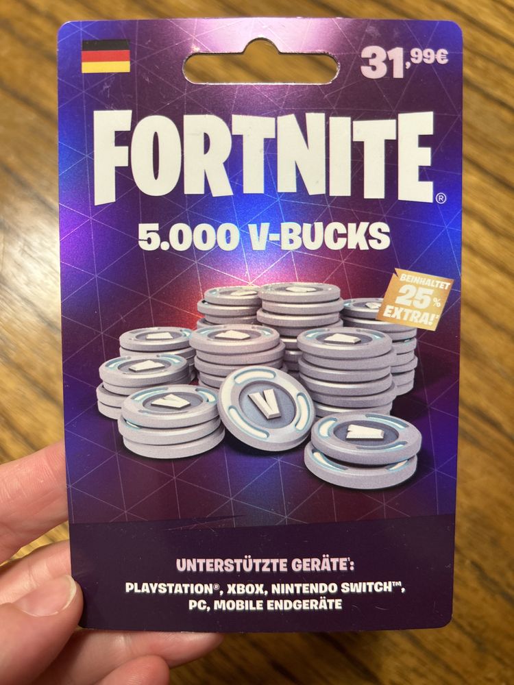 Fortnite V-Bucks karta podarunkowa z kodem