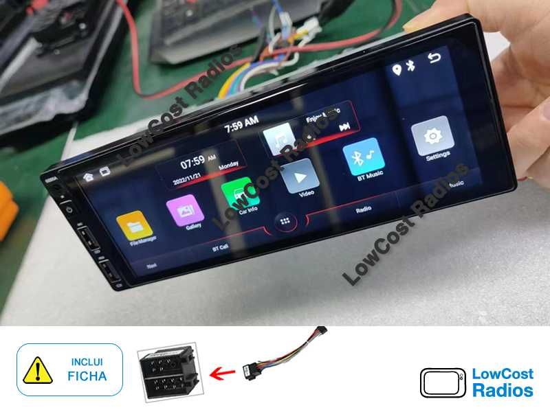 Rádio 1 DIN GPS ANDROID 15 - 6.9 POLEGADAS • Mãos livres • USB  • 1DIN
