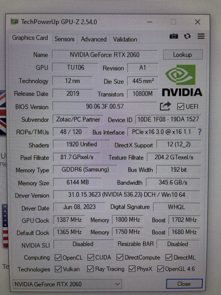 Karta Zotac GeForce RTX 2060 Twin Fan 6GB GDDR6