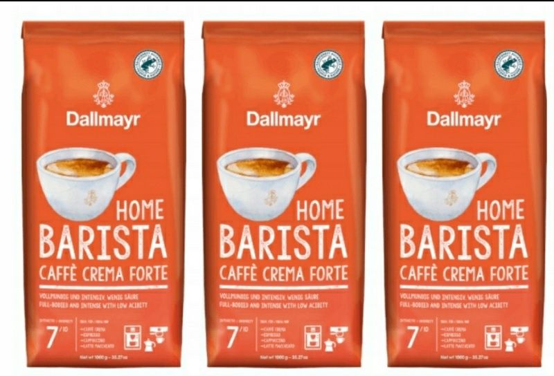 3x DALLMAYR Home Barista Caffe Crema Forte 3 kg kawa ziarnista
