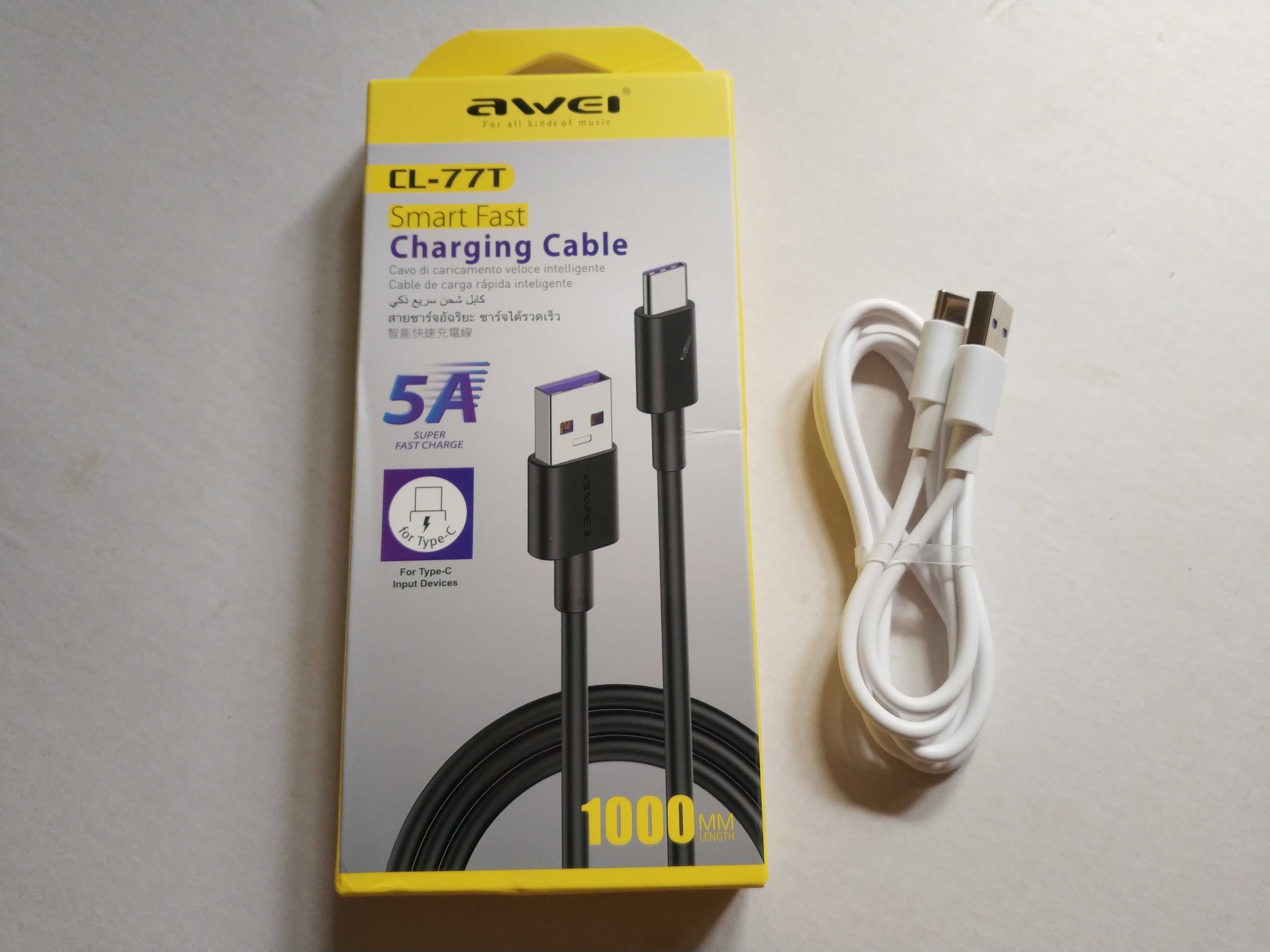 Awei CL-77T USB type-c кабель с быстрой зарядкой Huawei (5А) (1 метр)