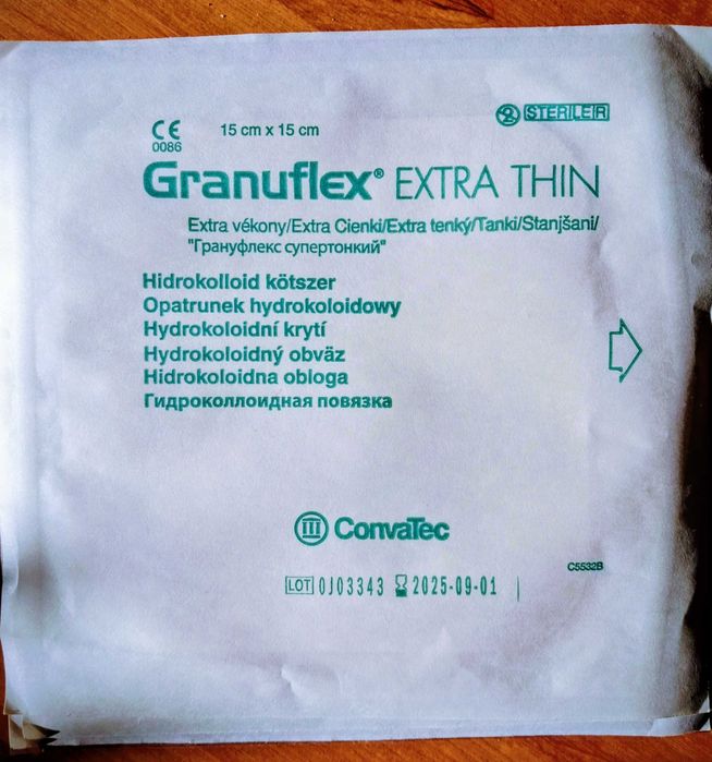 Granuflex Extra Thin - opatrunek hydrokoloidowy 15 x 15 cm