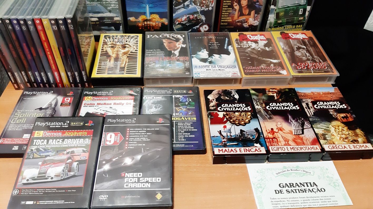 Jogos PlayStation 2 , filme VHS, DVDs