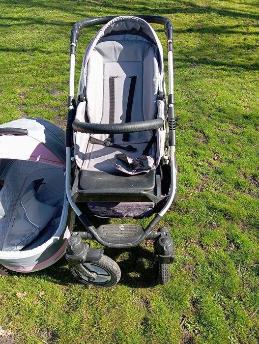 Wózek 2w1 , Szaro różowy