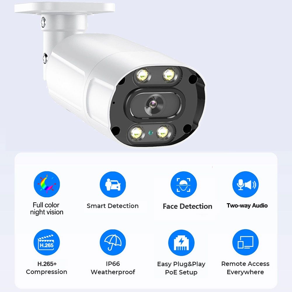 4 mp / 5 mp Poe ip камера відеоспостереження Xmeye onvif  iCSee