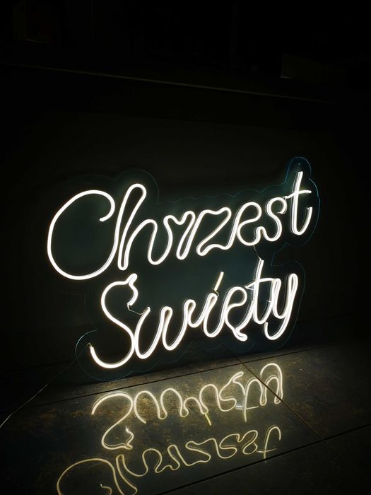 Napis Neon Chrzest Święty