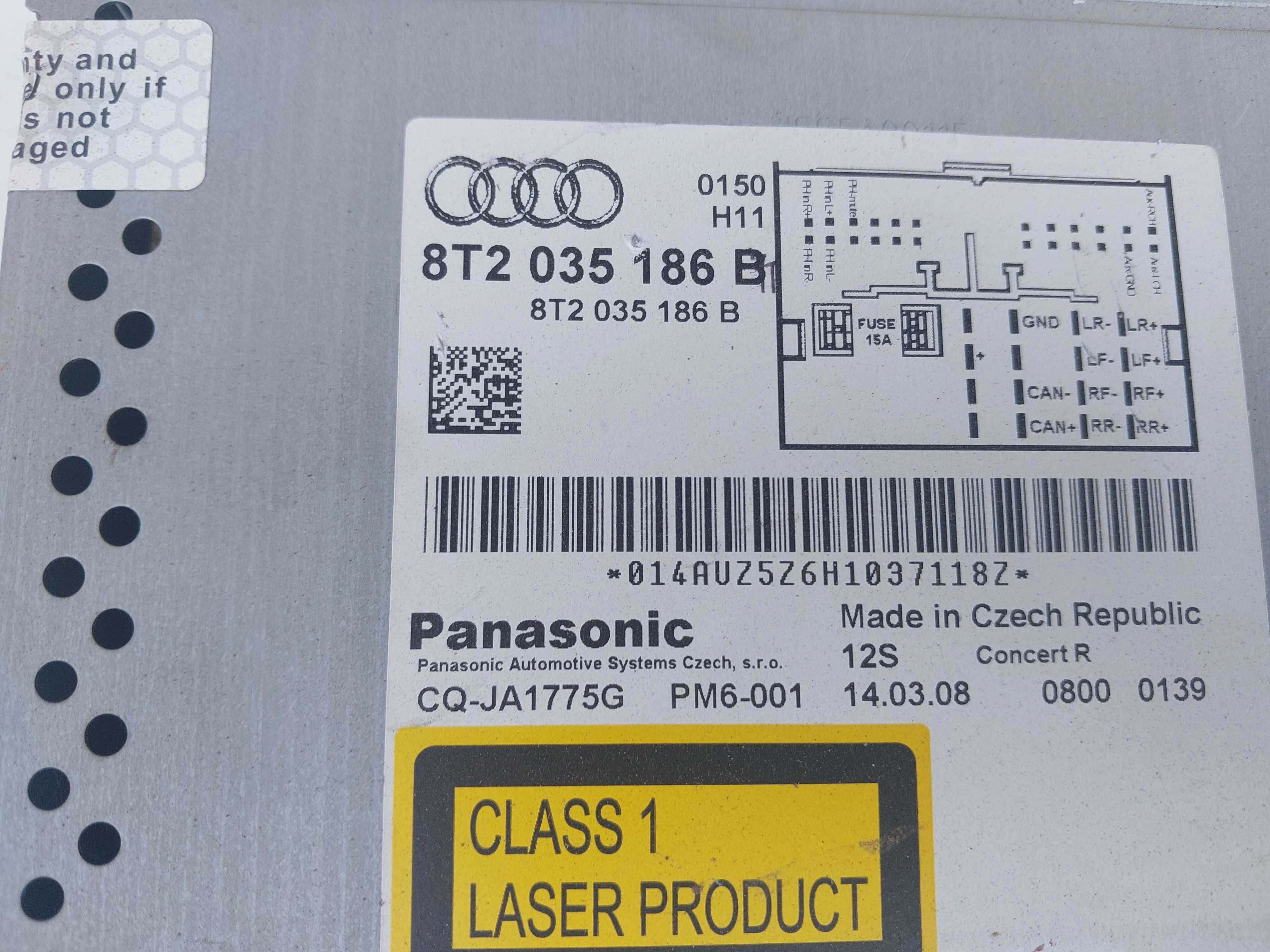 Radio Audi a4 b8 8T2,035,186B A5 Oryginał WYSYŁKA