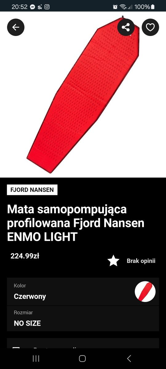 Mata samopompująca Fjord Nansen