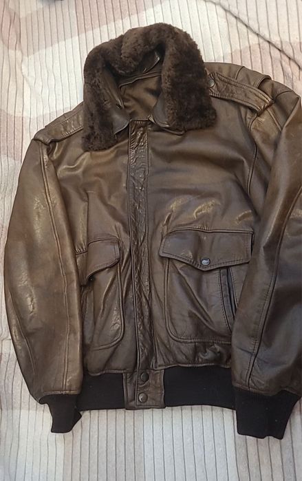 Kurtka lotnicza Fiocchi Vintage Bomber Brown Leather Rozmiar 54