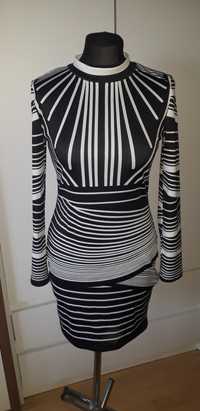 Sukienka#nowa#czarno#biała#36#S#nowakolekcja#