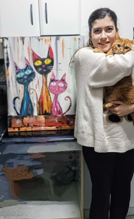 Óleo sobre tela, original, dimensões 70 cm x 60 cm "Bigodes"