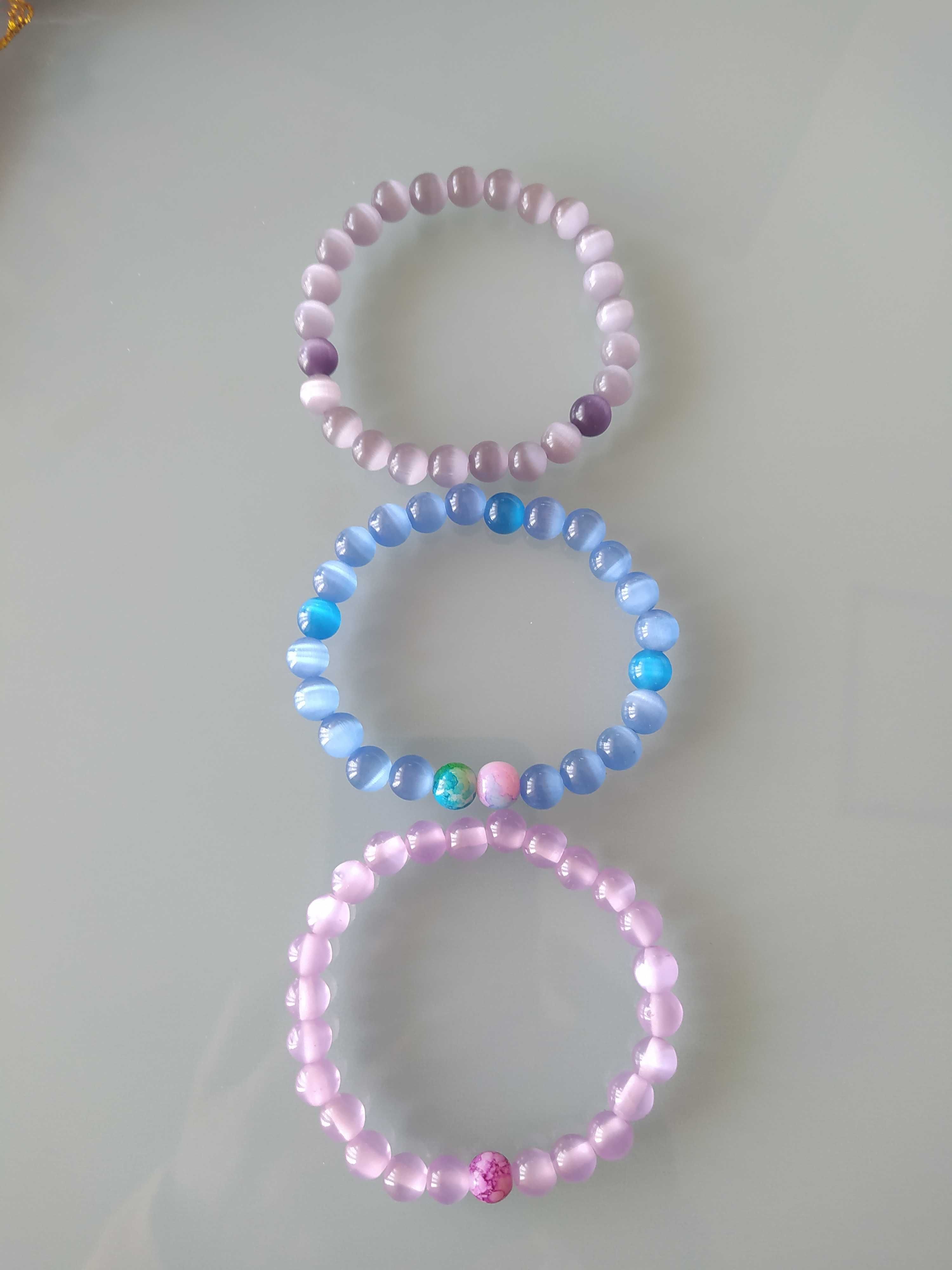 Pulseira em pérola olho de gato