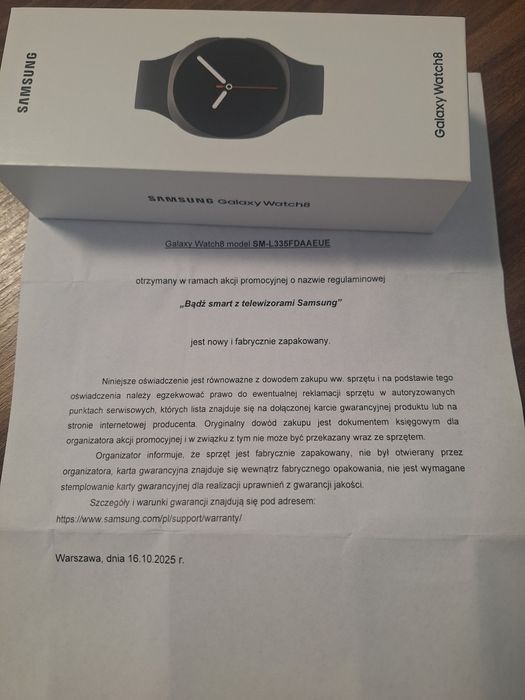 oryginalny Smartwatch Samsung Galaxy Watch8 44mm Grafitowy LTE M-L335F