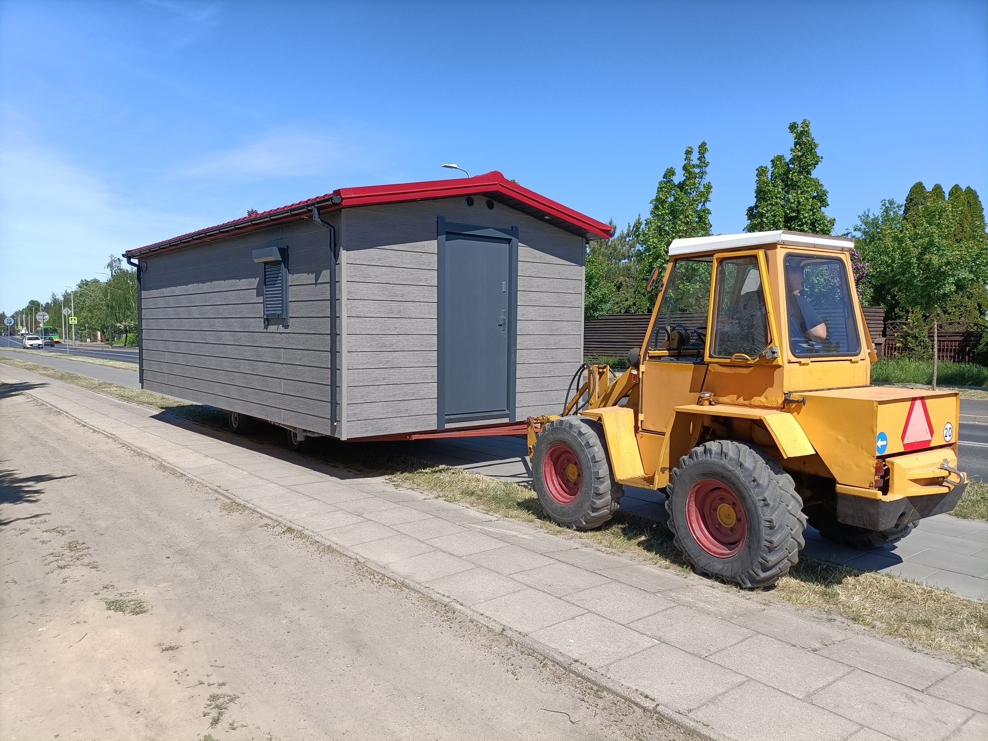 Transport domków holenderskich angielskich Europa PL laweta traktor