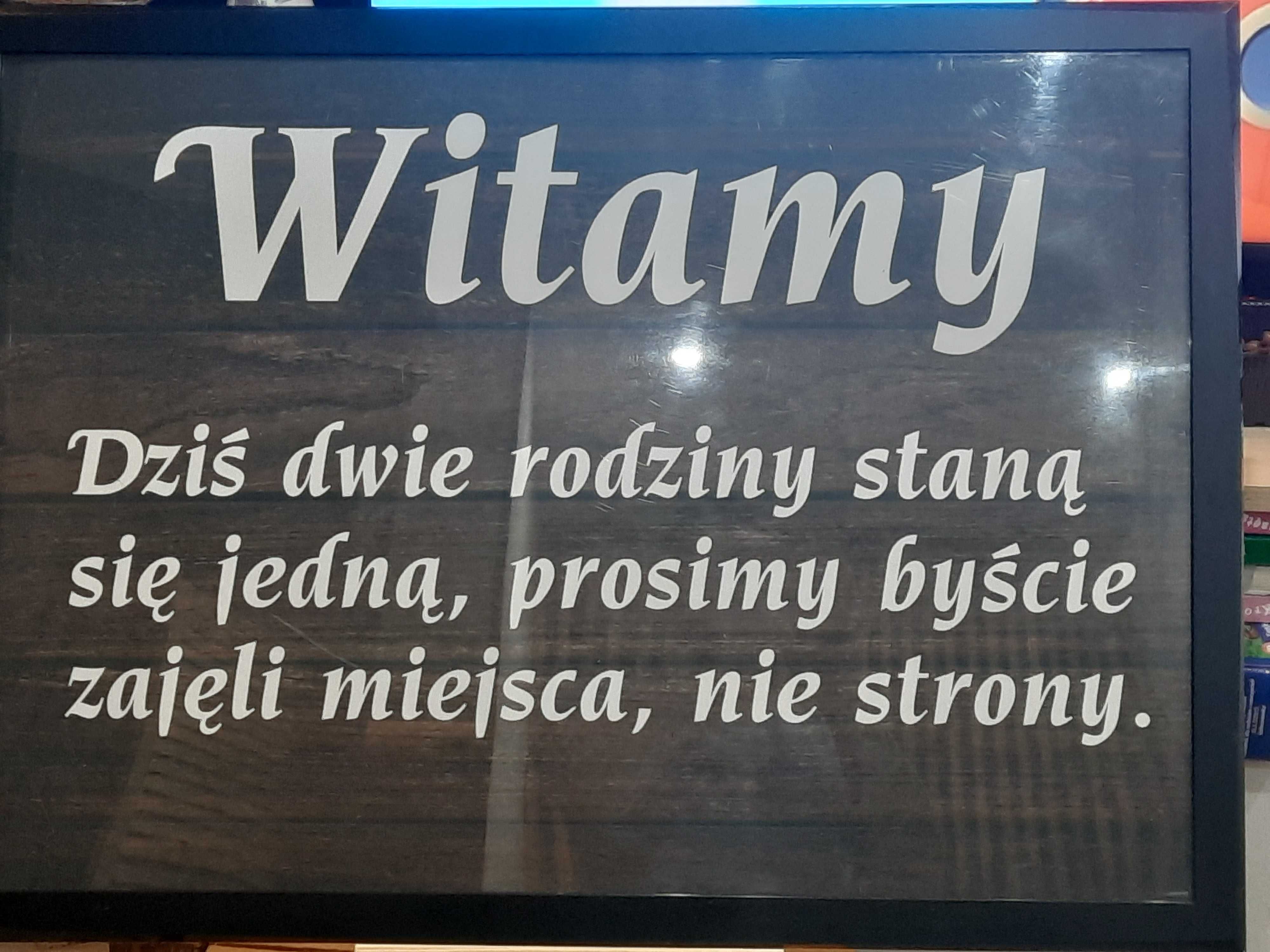 Plakat powitalny gości weselnych