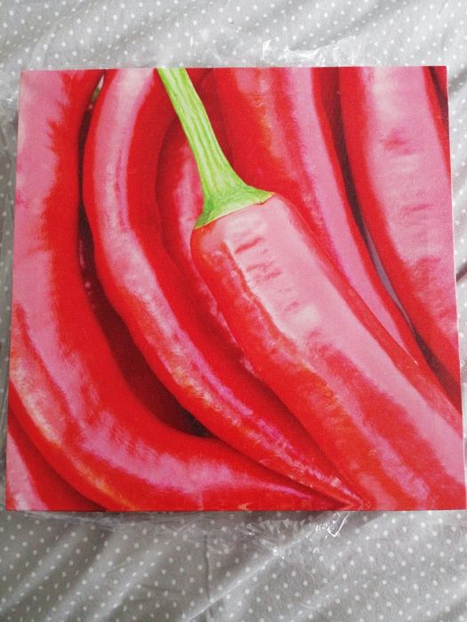 Obrazy 3x 30x30 papryka do np kuchni