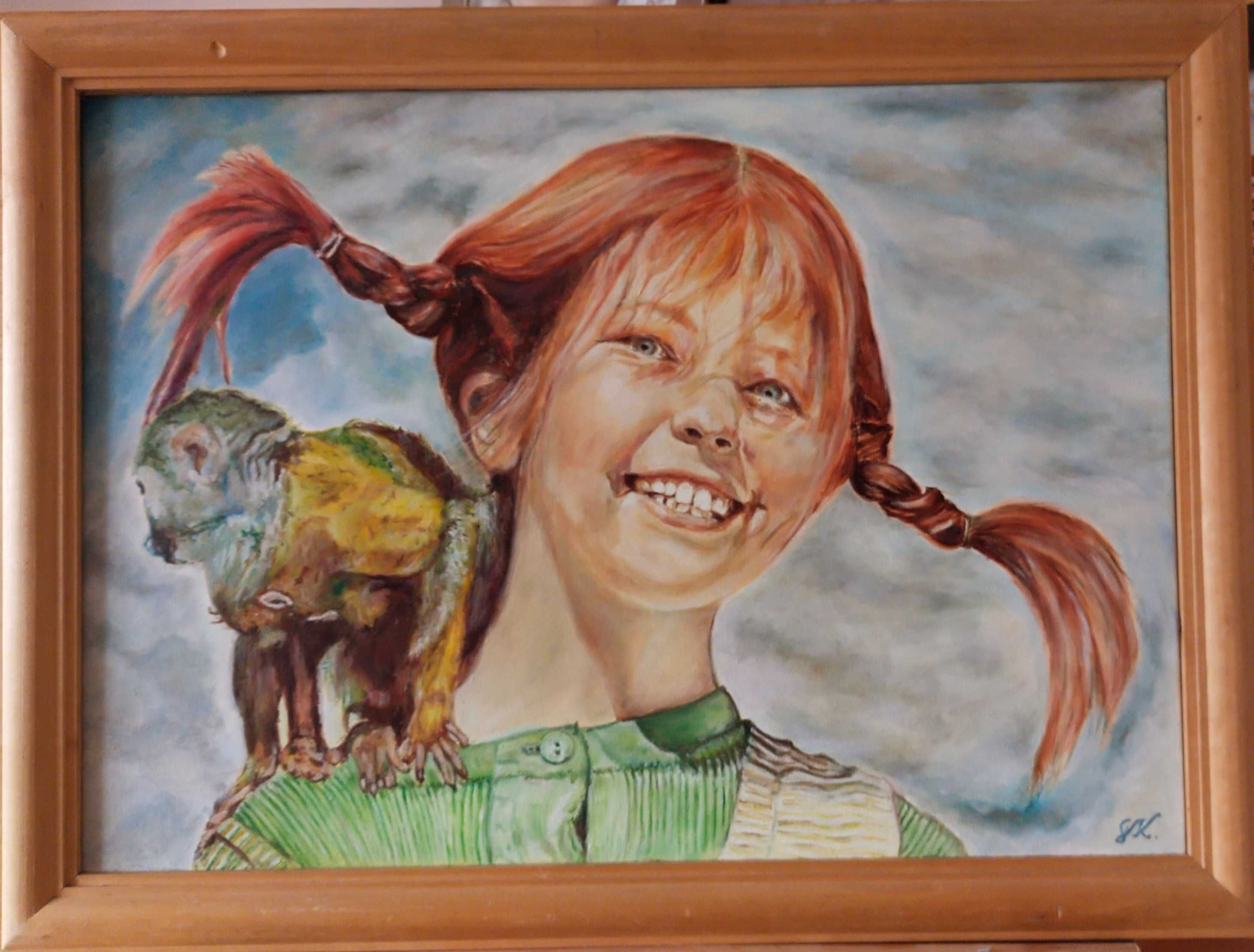 Obraz autorski olejny Pippi 50x70