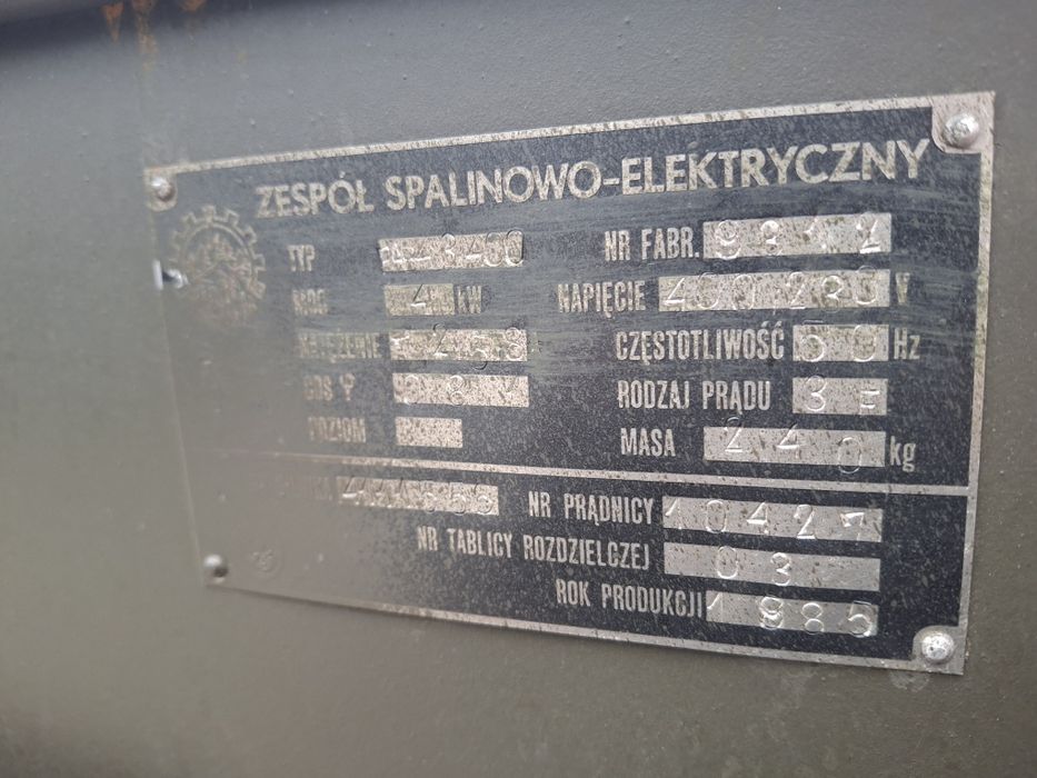 Wojskowy agregat prądotwórczy PAB4 4kw. 400v