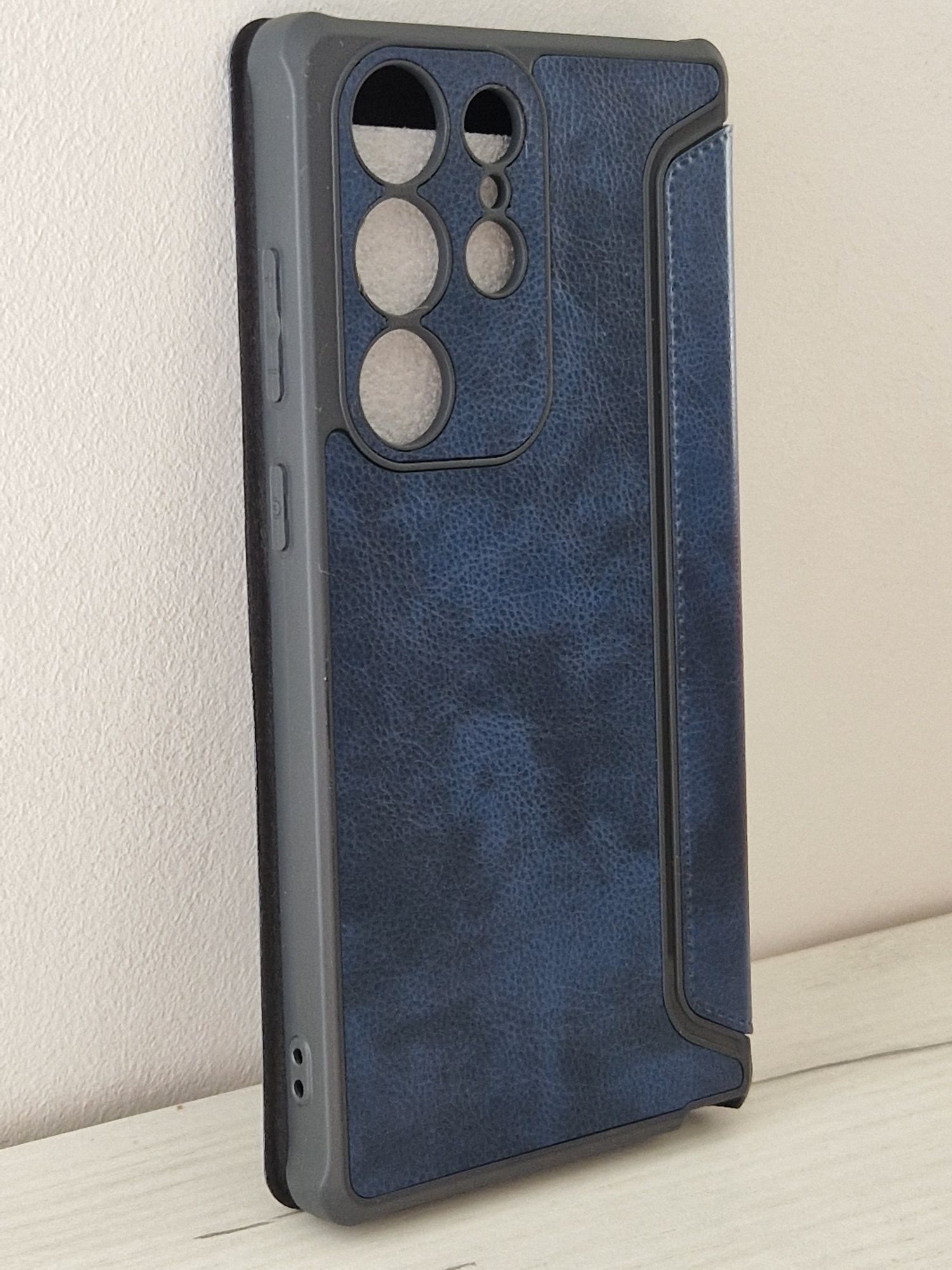 Kabura Razor Leather Book do Samsung Galaxy S23 Ultra granatowa