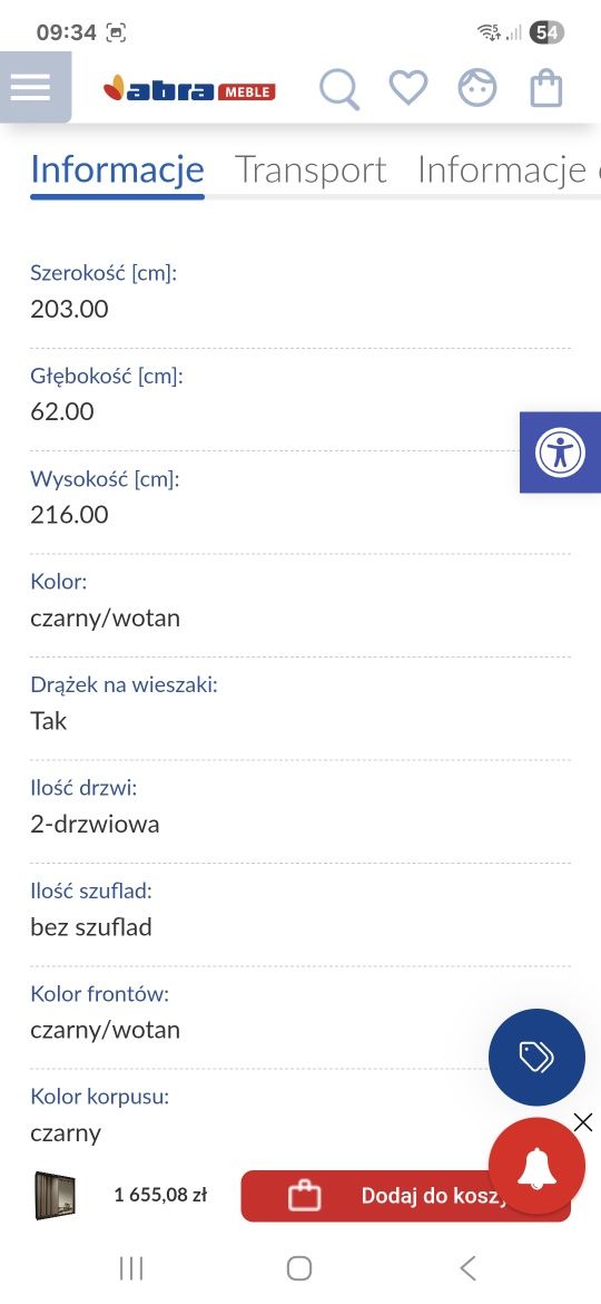 Szafa ubraniowa duża