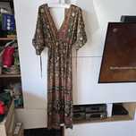 Sukienka Zara s 36 m 38 maxi boho letnia jedwab silk krótki rękaw