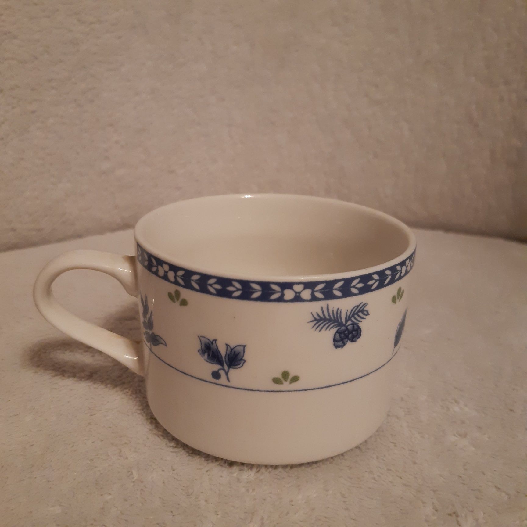 Filiżanka szklanka kubek niebieskie kwiaty prl fine porcelain