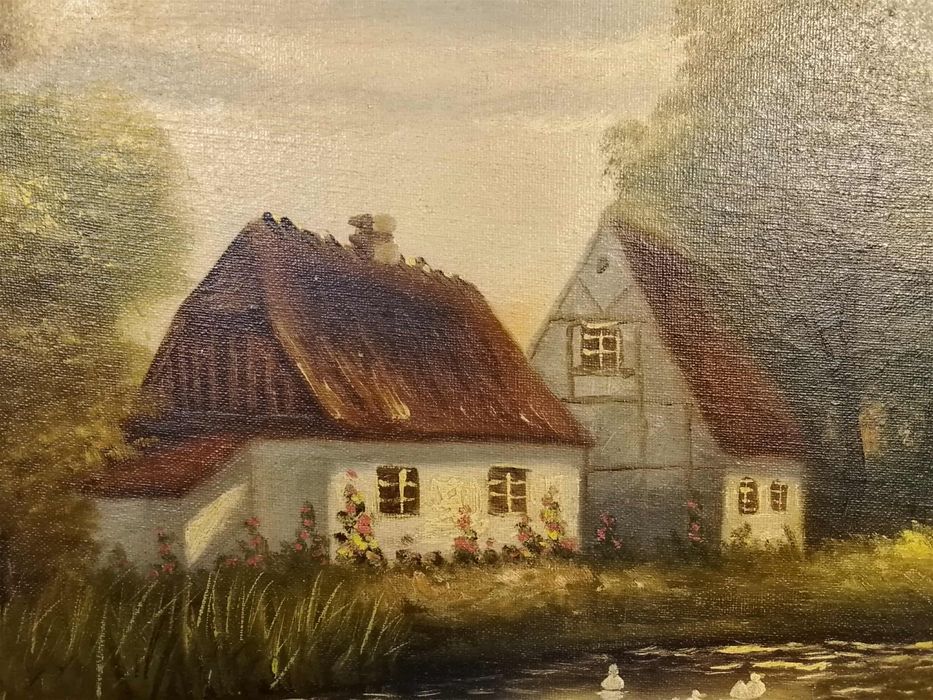 Stary obraz na płótnie Hans Peter Engmann (1879 -1938) .