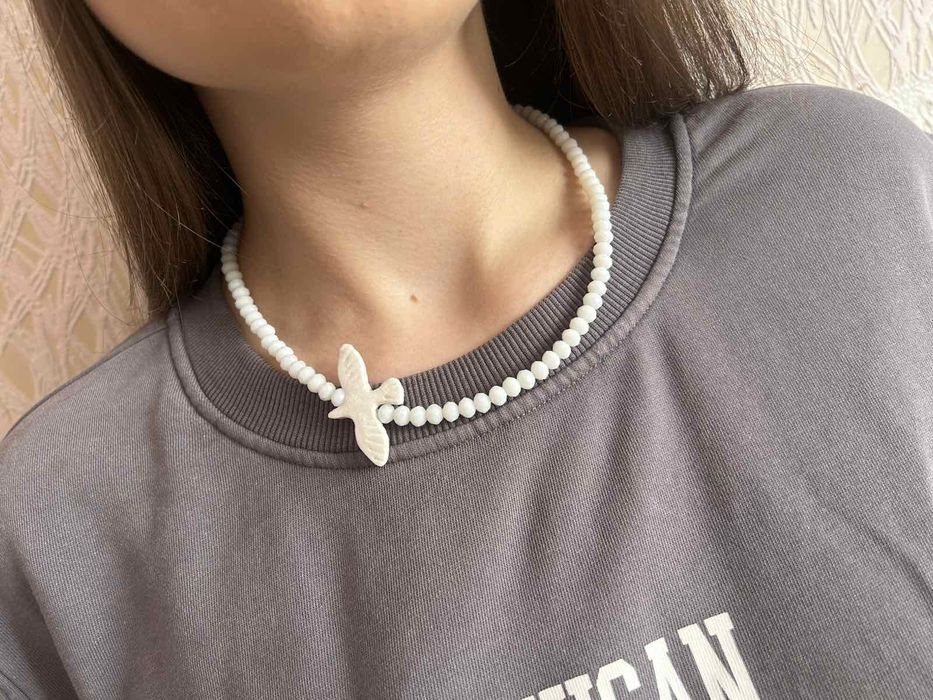 Тренд чокер горлиця,підвіска голуб,намисто пташка