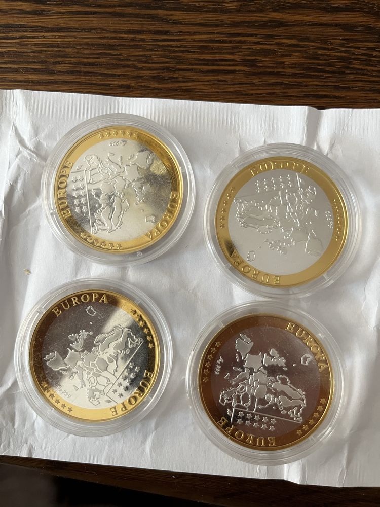 Monety Srebrne Złote inwestycja Waluta Euro Unia Europejska