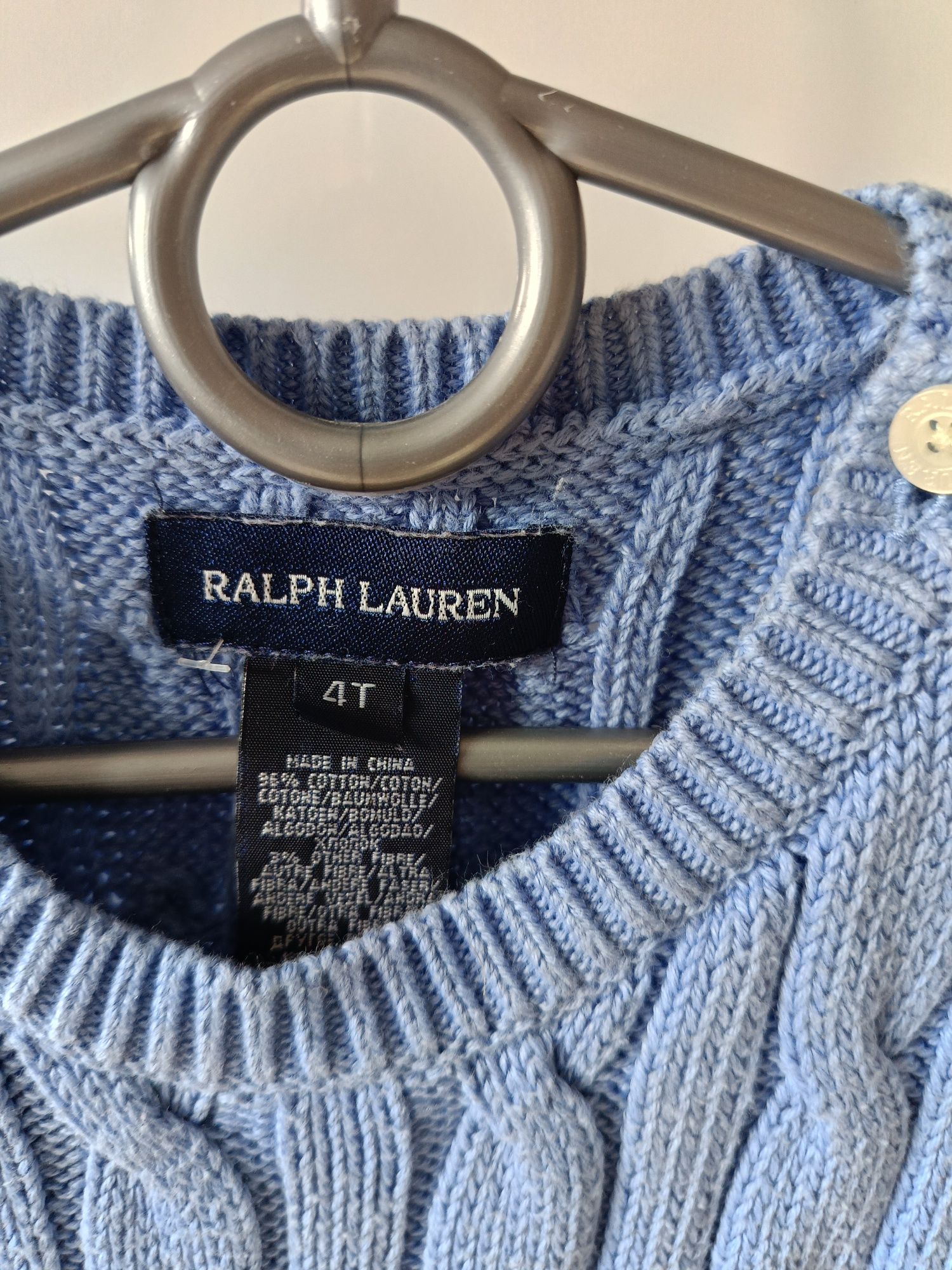 Sukienka Polo Ralph Lauren 4 lata 104 niebieska warkocz
