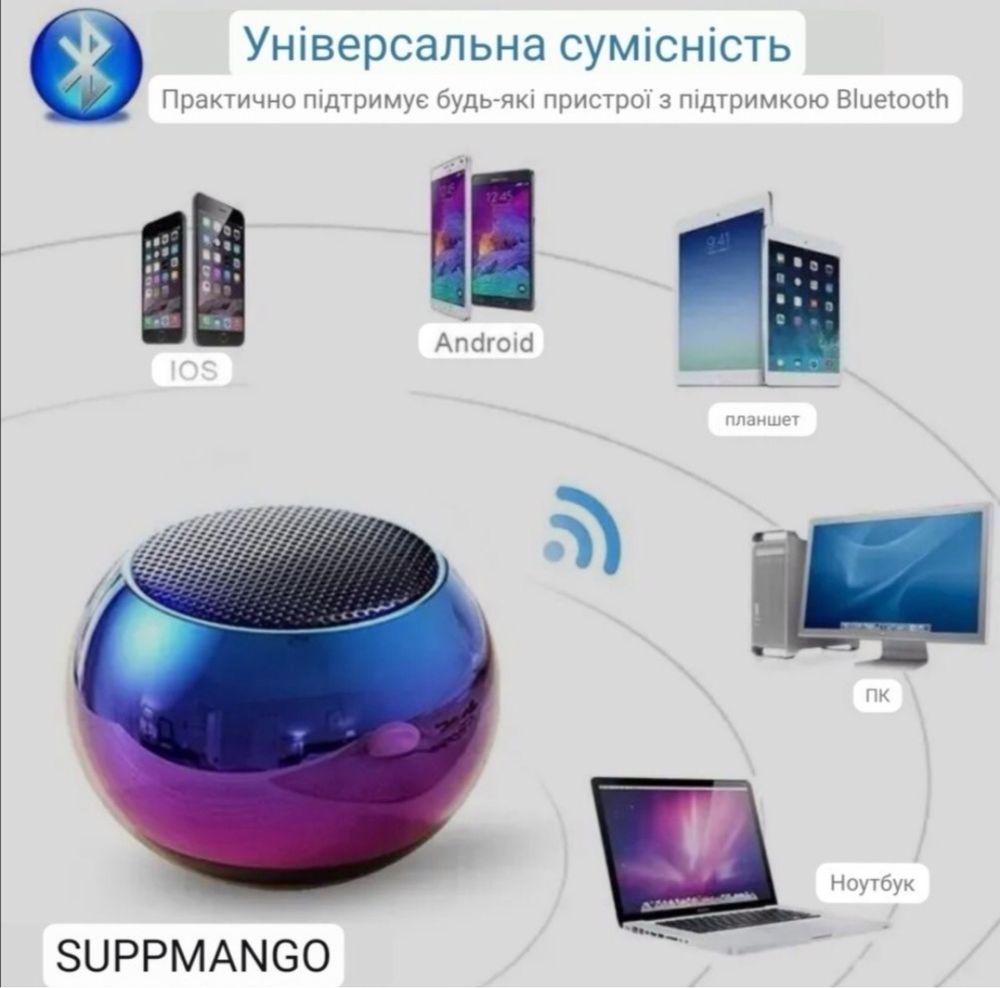 Міні колонка Bluetooth М 10 бездротовий металевий динамік сабвуфер