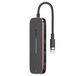 USAMS Adapter HUB 3xUSB + USB-C + HDMIczarny/black SJ578HUB01