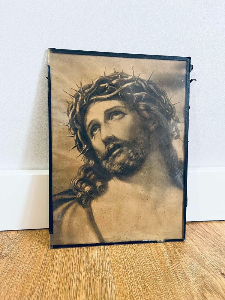 Stare zdjęcie obraz antyk religijny Jezus ikona