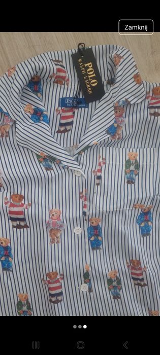 Piękny nowy komplet w paski i misie Ralph Lauren