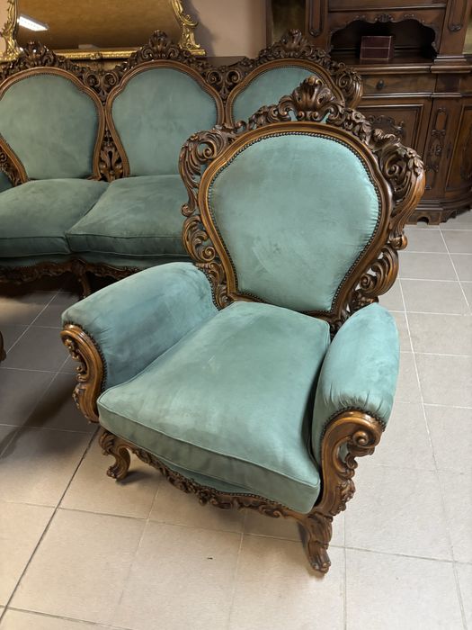 Stylowy komplet wypoczynkowy włoski sofa 2 fotele meble stylowe italy