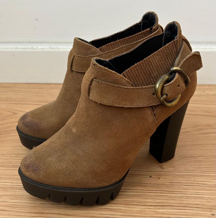 Botins camel compensados Lages Calçado
