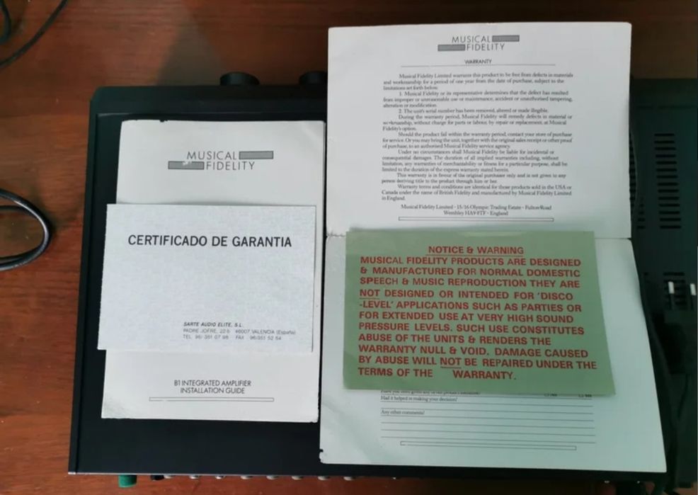 Amplificador Musical Fidelity B1