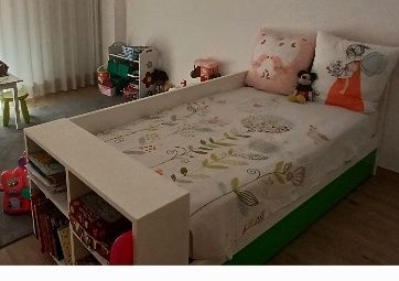 Cama solteiro criança/colchão/ com arrumação/ lençóis/ edredão