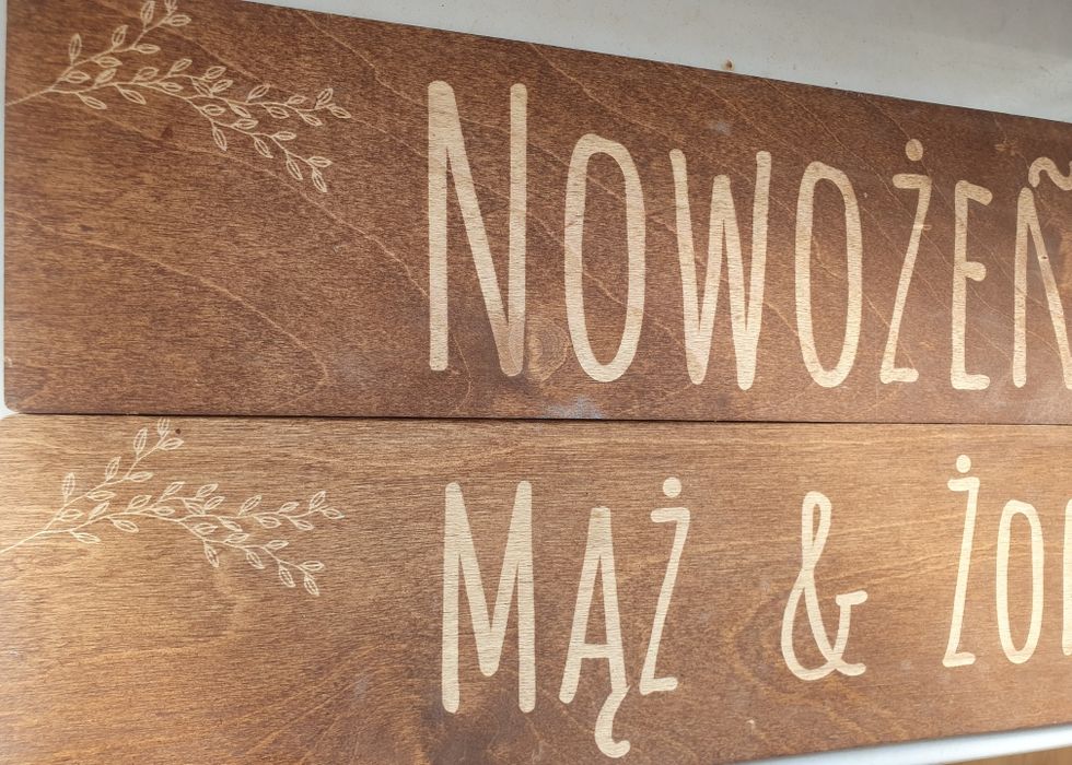 Tablice rejestracyjne ślubne drewniane wesele ślub boho