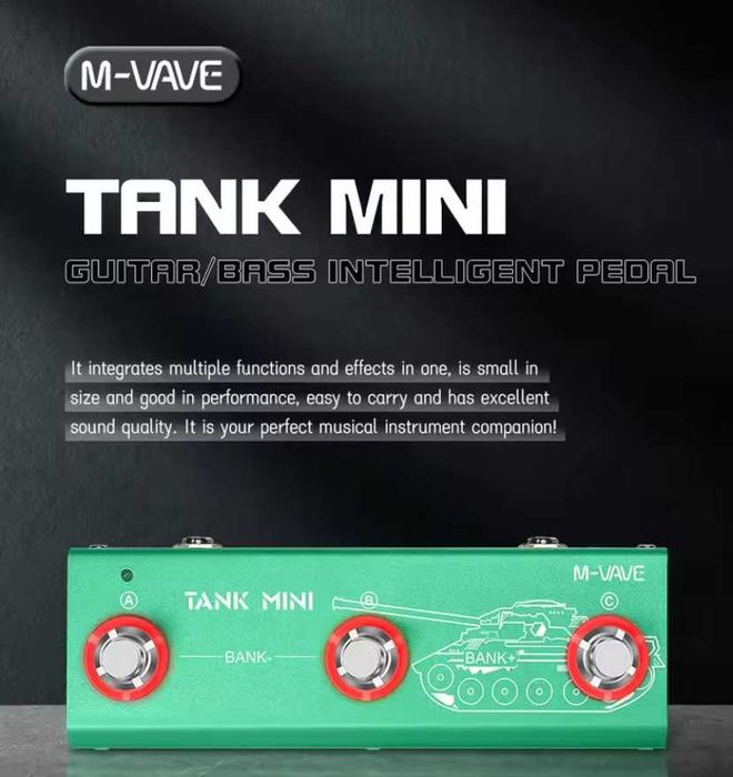 Блютуз гітарний та басовий процесор ефектів на аккумуляторі Tank mini