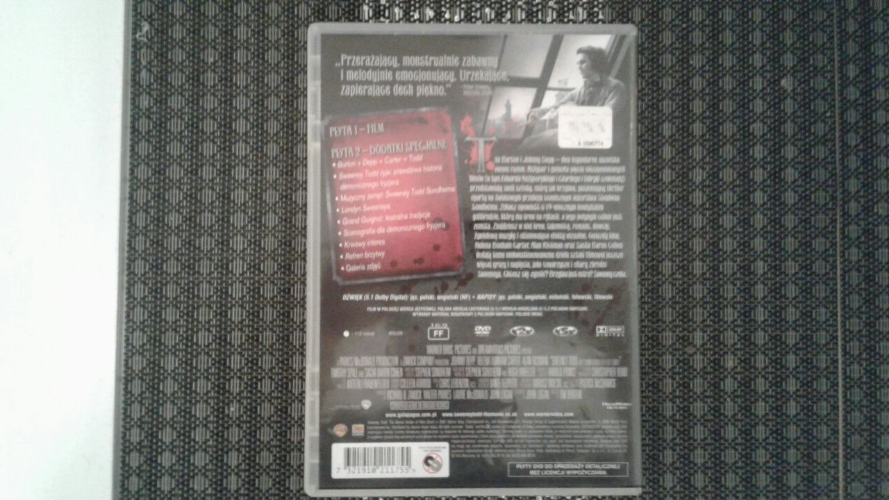 Sweeney Todd Demoniczny Golibroda Z Fleet Street Film DVD