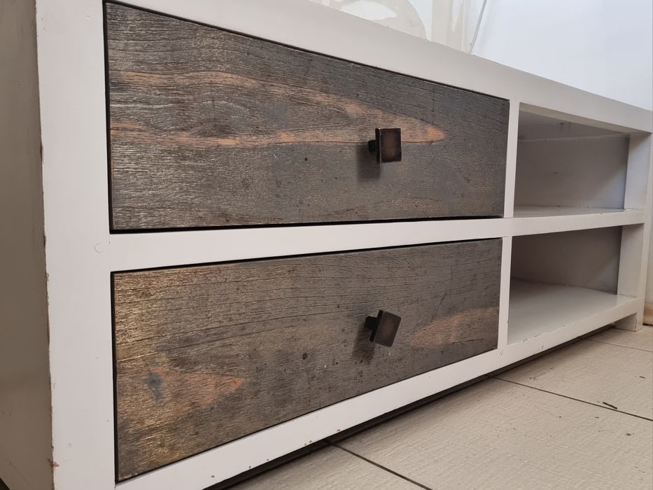 Komoda szafka rtv niski stolik pod telewizor 120x45 cm, dwie szuflady