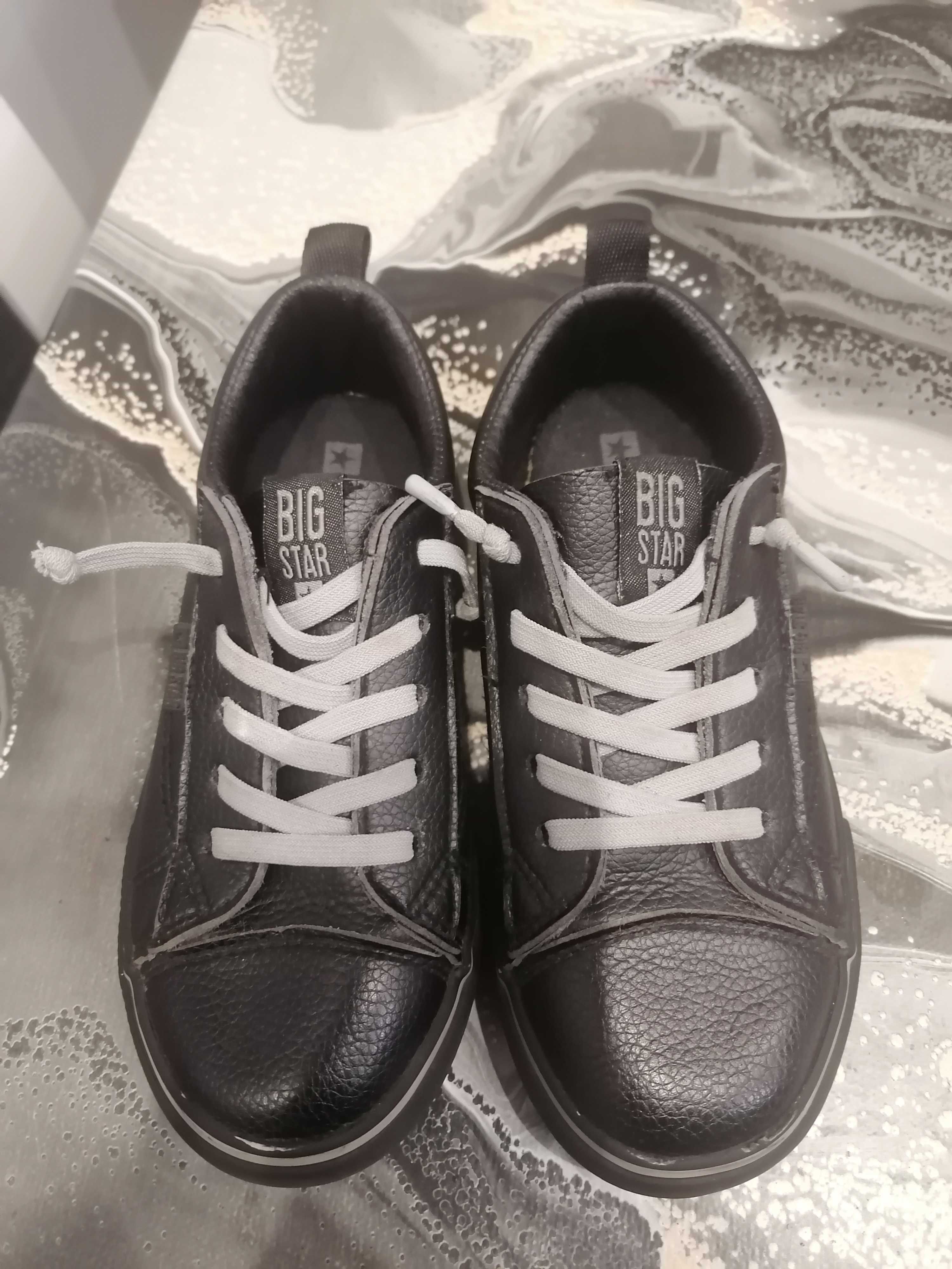 Półbuty, adidasy trampki Big Star czarne skórzane 31