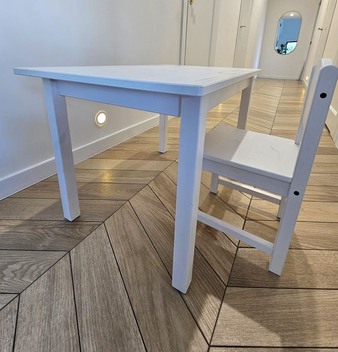 IKEA Sundvik stolik i krzesełko dziecięce drewniane sosnowe