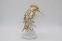 Raro Pássaro Guarda-Rios Dourado em Tronco Vista Alegre 1968 17 cm