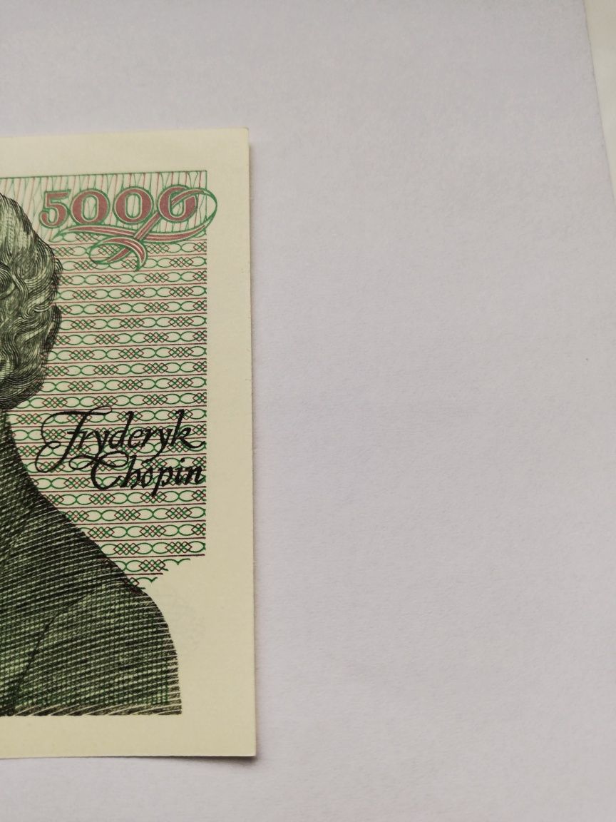 Polska banknot kolekcjonerski 5 tys złotych Chopin 1988 rok