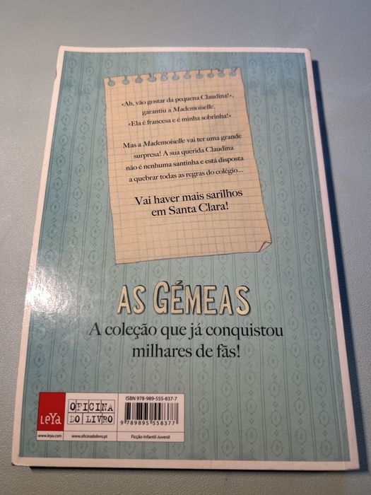 Livro As gémeas- Claudina no Colégio Santa Clara