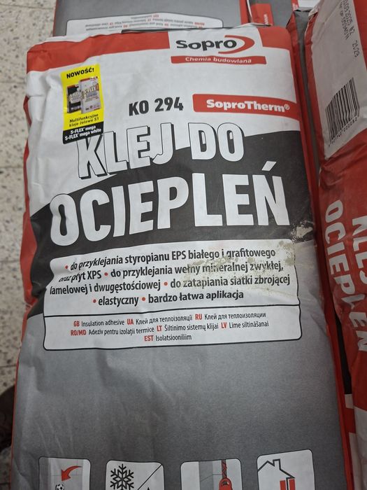 Klej do siatki, styropianu, xps, wełny