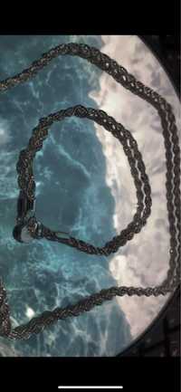 (925 srobro) srebrny łańcuszek na szyję i bransoletka